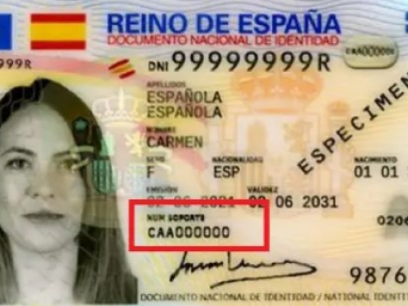 El número de soporte en el DNI